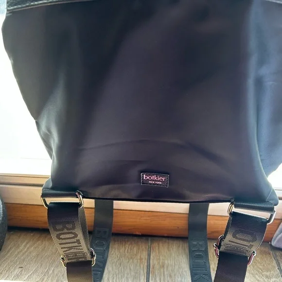 Botkier New York Black Nylon Mini Backpack with Leather Accents & Gunmetal - Picture 4 of 4